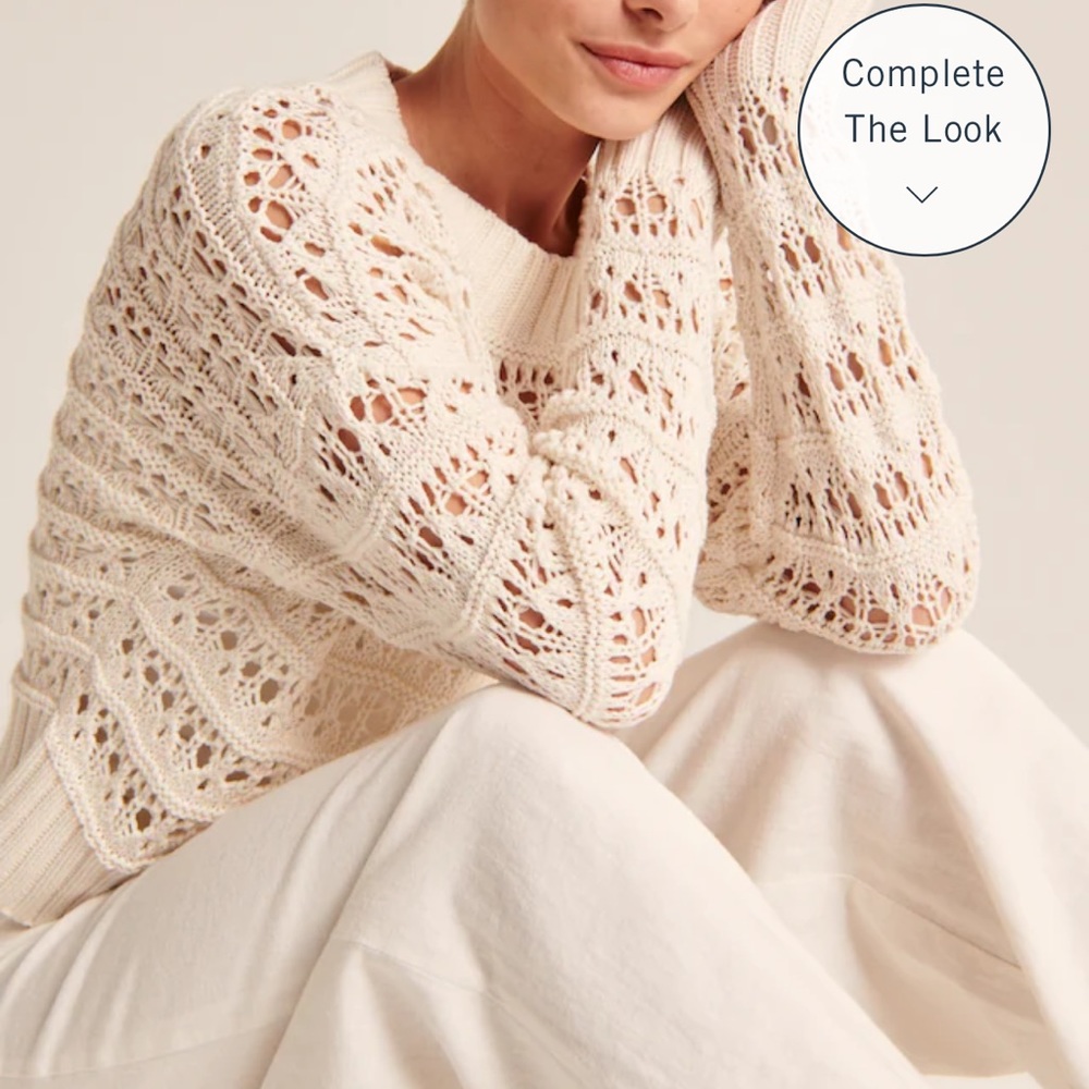 Abercrombie crochet wedge sweater